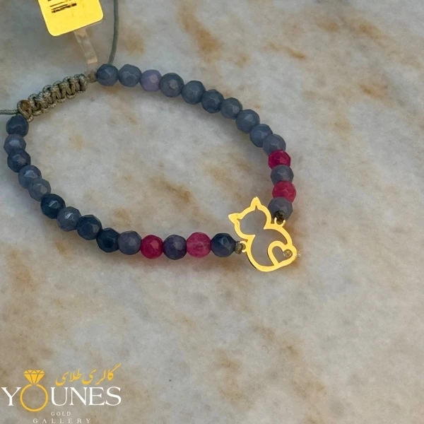 دستبند قلب و گربه طلا لیزری